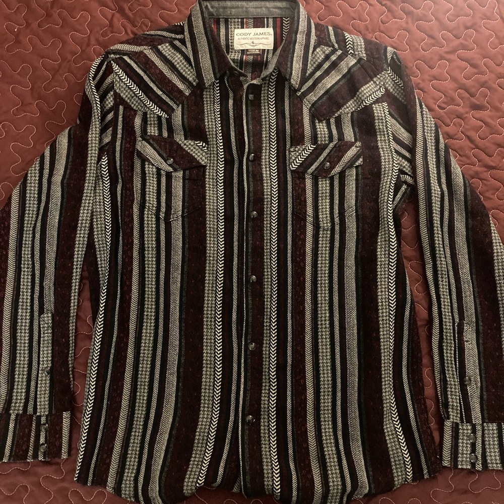 Cody James Men's Casual Striped Western Shirt